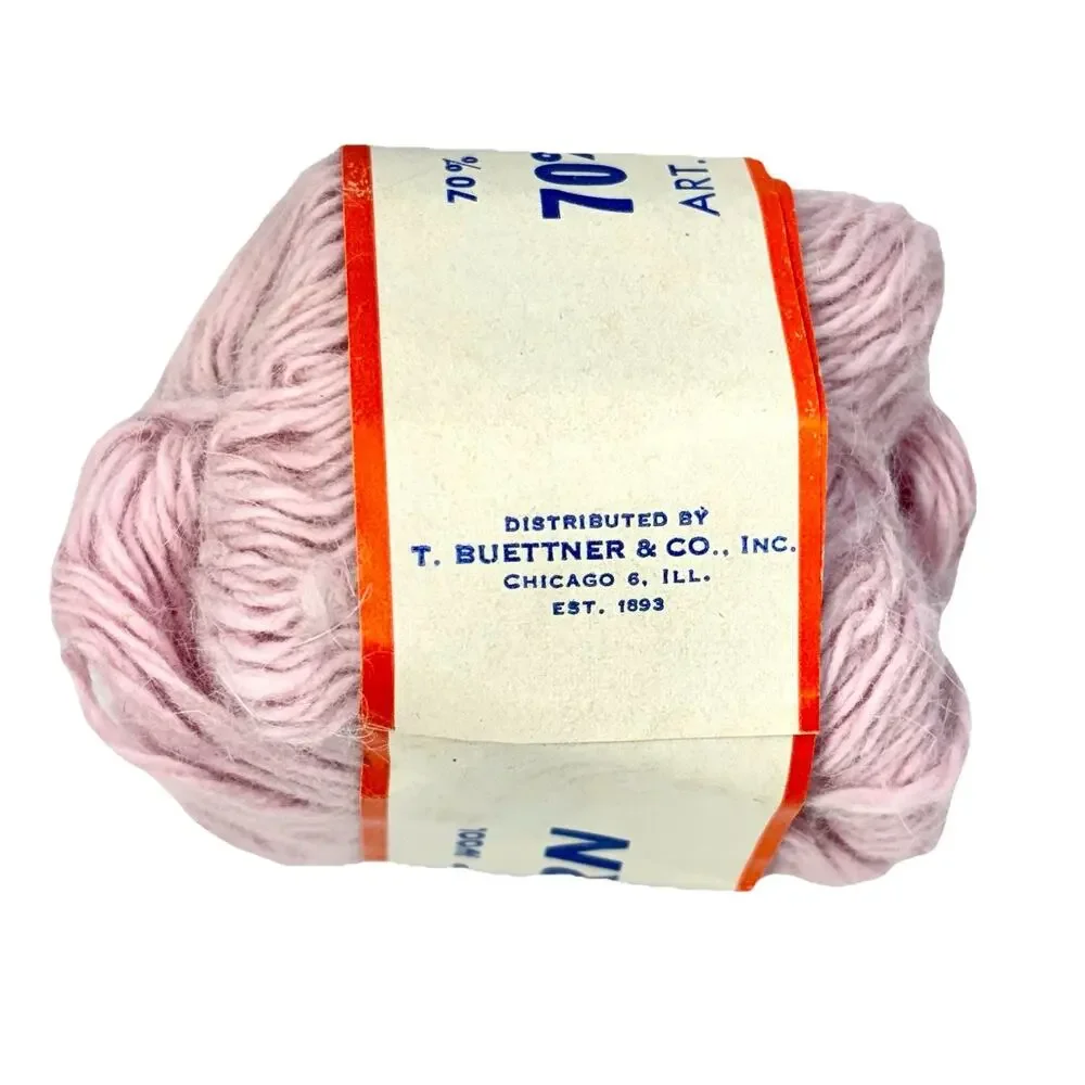 VTG Rare TBC Angora Rabbit Virgin Sheep Wool 70/30 Light Orchid Yarn 11 Skeins